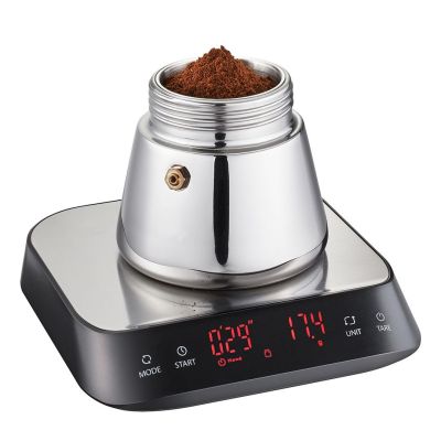 5. GEFU PREZISO elektronische Küchenwaage, schwarz, Edelstahl, rechteckige Oberseite