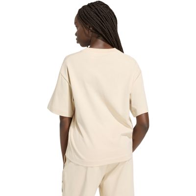 3. adidas Damen-T-Shirt mit kleinem Logo, cremefarben, KT0302
