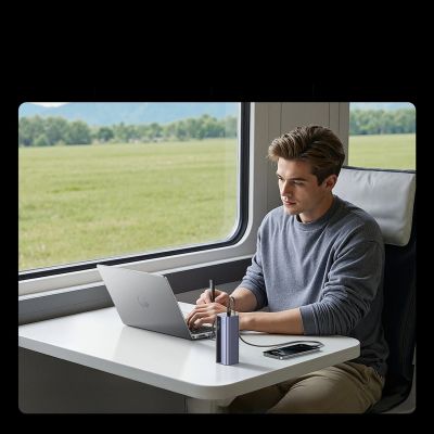 11. Baseus EnerGeek GR11 20000mAh 145W Powerbank mit einziehbarem Kabel – Grau