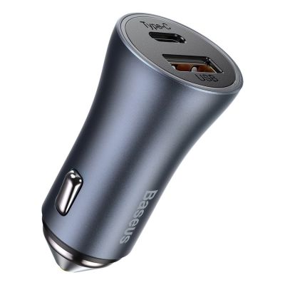 4. Baseus Golden Contactor Pro schnelles Autoladegerät USB Typ C / USB 40 W Power Delivery 3.0 Quick Charge 4+ SCP FCP AFC + USB Typ C Kabel - Lightning (TZCCJD-B0G)