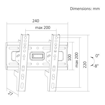 11. MACLEAN TV-HALTERUNG / -AUFHÄNGER 13-43'' MACLEAN TV-HALTERUNG / -AUFHÄNGER, MAX. VESA 200X200, 13-43", BIS ZU 45KG, SCHWARZ, NEIGUNGSVERSTELLBAR