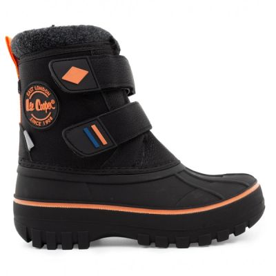Lee Cooper Kinder-Winterstiefel, Schneestiefel, schwarz, gefüttert, mit Klettverschluss