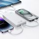 21. Baseus Airpow Lite 10000mAh 22,5W Powerbank mit integrierten USB-C- und Lightning Kabeln – Weiß