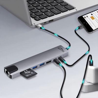 7. MEDIA-TECH HUB USB 8 IN 1 GIGA LAN HUB MT5046