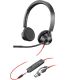 38. Poly Blackwire 3325 Stereo-Headset mit MS Teams-Zertifizierung, USB-C-Stecker, 3,5-mm-Klinkenstecker und USB-C/A-Adapter (8x222AA)