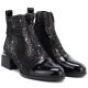 3. Damen-Ankle-Boots aus Leder mit Absatz in Schwarz und Silber D&A S.Barski LZ62-2043