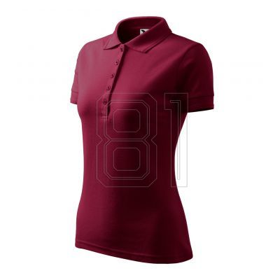 Damen-Poloshirt mit Piqué-Muster (Granat)