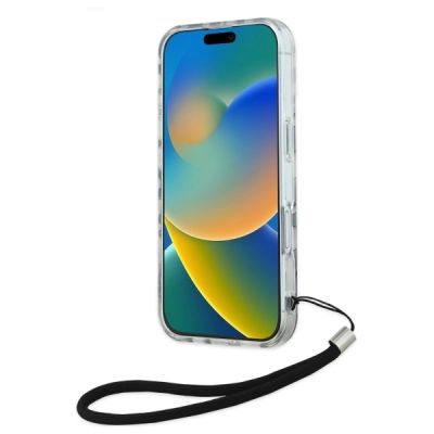 4. Karl Lagerfeld IML Zebra Pattern & Cord Hülle für iPhone 16 – Schwarz