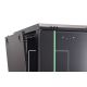 42. DYNAmic 19" 16U Wand-Netzwerkschrank 600x600 mm, Glastür, schwarz, ungeteilt, montiert, 60 kg