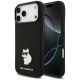 Karl Lagerfeld Silicone Choupette Metal Pin Hülle für iPhone 18 Pro Max / 17 Pro Max – Schwarz