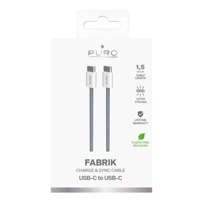 3. Puro Fabrik 60W USB-C – USB-C-Kabel 1,5 m – blau