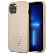 Guess GUHCP13SPSATLE iPhone 13 mini 5,4 "beige / beige Hardcase SaffianoTriangle Logo