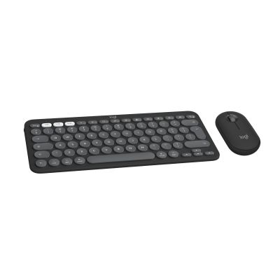 7. Logitech 920-012244 Tastatur und Maus inklusive, universell, kabellos per Funk (RF) + Bluetooth, QWERTY-Tastatur (American International), Graphit