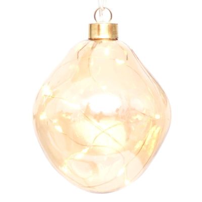 5. LED-Tropfenleuchte aus Glas, 10 cm, Gold