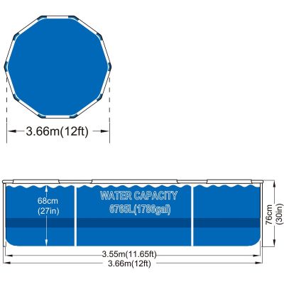12. Ovaler Rahmenpool 366 x 76 cm, extrem robust, 12016V63