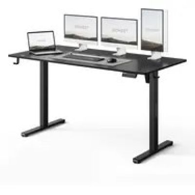 SENSE7 NOJO LIGHT Schwarzer Schreibtisch / elektrisch höhenverstellbar / 140 x 70 cm / Tragkraft 70 kg