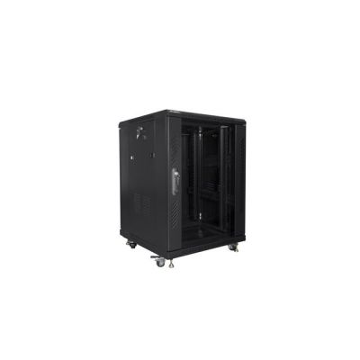 7. Lanberg FF01-6615-12B Rack-Schrank (15 HE; 19 Zoll; 848 mm / 600 mm / 600 mm; Standgerät; Glas; 800 kg; schwarz)