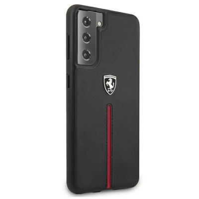 4. Ferrari FEOSIHCS21MBK S21+ G996 schwarz/schwarz Hardcase Off Track Leather Nylon Stripe