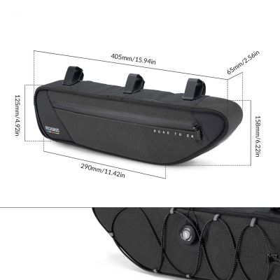 6. Rockbros TL003 ROAD TO SKY 2L Rahmentasche, wasserdicht – Schwarz