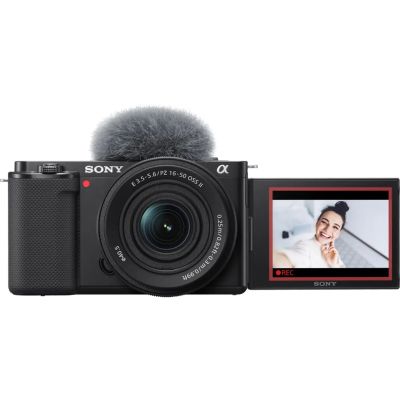 2. Sony ZV-E10 + E PZ 16-50mm F3.5-5.6 OSS II spiegellose Kamera, 24,2 MP CMOS, 6000 x 4000 px, Schwarz