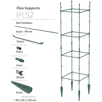10. Bodenstützen Pflanzenstütze 29x29x120 cm Waldgrün