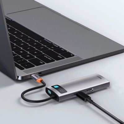 11. Baseus Metal Gleam Series 5-in-1 Multifunktions-HUB USB Typ C - USB Typ C Stromversorgung 100 W / HDMI 4K 30 Hz / 3x USB 3.2 Gen 1 (CAHUB-CX0G)