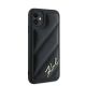 4. Karl Lagerfeld Diagonal Quilted Script Hülle für iPhone 11 / Xr – Schwarz