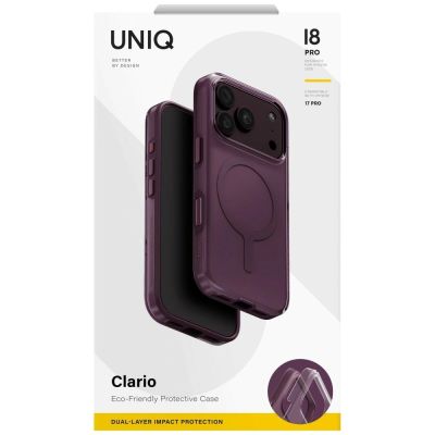 6. Uniq Clario Magclick Lade-Öko-Hülle für iPhone 18 Pro / 17 Pro – Lila