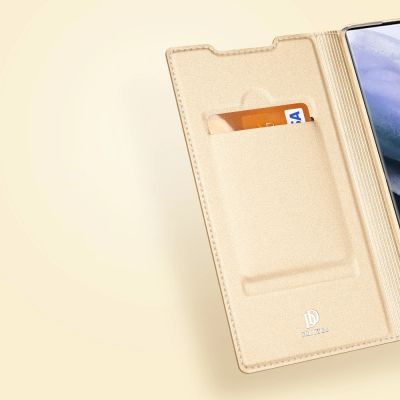 15. Dux Ducis Skin Pro booktype case schutzhülle aufklappbare hülle für Samsung Galaxy S22 Ultra golden