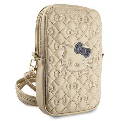 3. „Hello Kitty Quilted Bows“-Umhängetasche – Gold