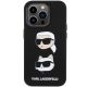 3. Karl Lagerfeld Silikon Karl&Choupette Head Hülle für iPhone 15 Pro Max – Schwarz