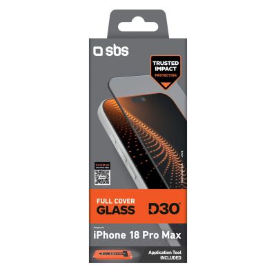 2. SBS D3O Vollglas für iPhone 18 Pro Max mit Applikator
