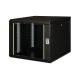10. Digitus Unique 19" 9U Rackmount-Netzwerkschrank, 600x600 mm, Glastür, schwarz, ungeteilt, montiert, 100 kg