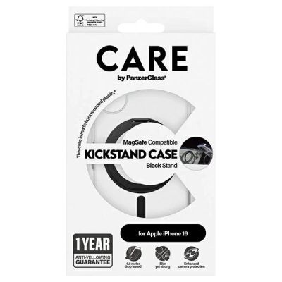 5. CARE by PanzerGlass Feature Kickstand Case mit MagSafe für iPhone 16 - Schwarz