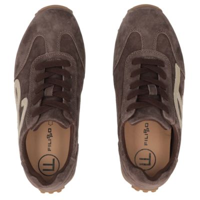 5. Damen-Lederschuhe, Wildleder-Sneaker, braun, Filippo DP7961