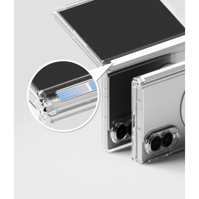 7. Ringke Fusion Flap Magnetische MagSafe-Hülle für Samsung Galaxy Z Fold 8 – Transparent