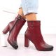 9. Damen-Stiefeletten mit Blockabsatz, warm gefüttert, rot M.Daszyński AF125-22