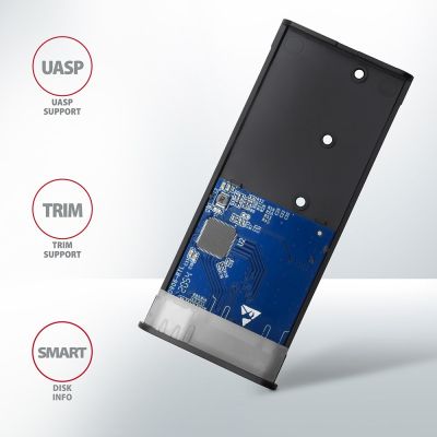 8. AXAGON EEM2-SG2 RAW BOX Externes Gehäuse für M.2-SSD, USB-C 3.2 Gen 2 – silber