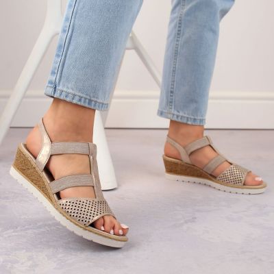 22. Bequeme Keilsandaletten Remonte W RKR667 Roségold