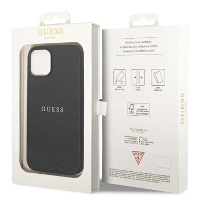 8. Guess Saffiano Strap Case für iPhone 14 Plus - Schwarz