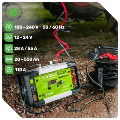 10. Automatisches Batterieladegerät mit Starthilfe 110 A W14015 WUBER
