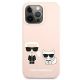 4. Karl Lagerfeld Silikon Ikonik Karl&Choupette MagSafe Case für iPhone 13 Pro Max - Hellrosa