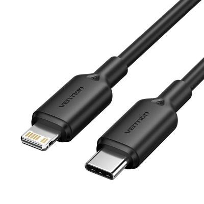 USB-C-auf-Lightning-Kabel, 3 A, 480 Mbit/s, 1 m, Schwarz