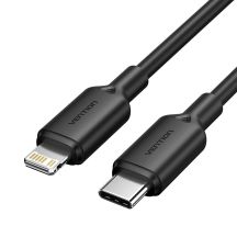 USB-C-auf-Lightning-Kabel, 3 A, 480 Mbit/s, 1 m, Schwarz
