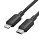 USB-C-auf-Lightning-Kabel, 3 A, 480 Mbit/s, 1 m, Schwarz