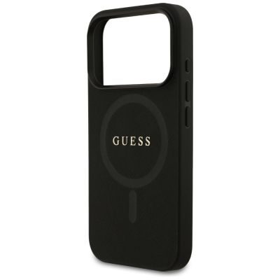 6. Guess Saffiano Classic Logo MagSafe Case für iPhone 17 Pro - Schwarz