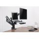 6. GEMBIRD VERSTELLBARER TISCHARM/-HALTERUNG FÜR 2 MONITORE + NOTEBOOK-ABLAGE 17–32, VESA 100 X 100 MM, BIS 8 KG