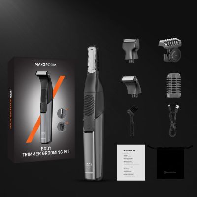 9. MAXGROOM M-319 Multifunktionstrimmer mit austauschbaren Aufsätzen – schwarz