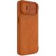 6. Nillkin Qin Leder Pro Hülle iPhone 14 Plus Kamera Cover Holster Cover Flip Case Braun