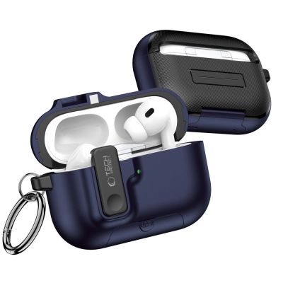 3. Tech-Protect Slim Hook Hülle für AirPods Pro 3 – Marineblau